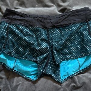 Lululemon Athletica Black and Teal Athletic Shorts